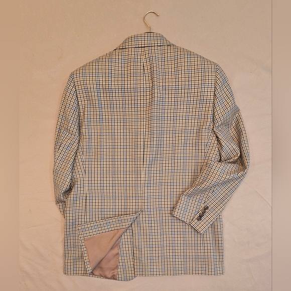 Brooks Brothers 1818 black/beige check wool-silk blend sportcoat men's 44R - Picture 2 of 10